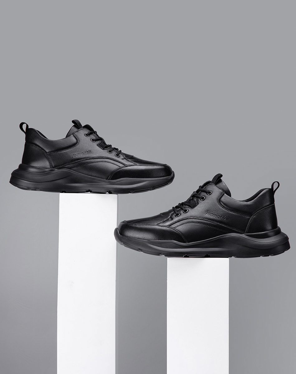 富贵鸟男鞋秋季运动休闲鞋男士老爹鞋透气皮鞋百搭鞋子男潮鞋棕色38