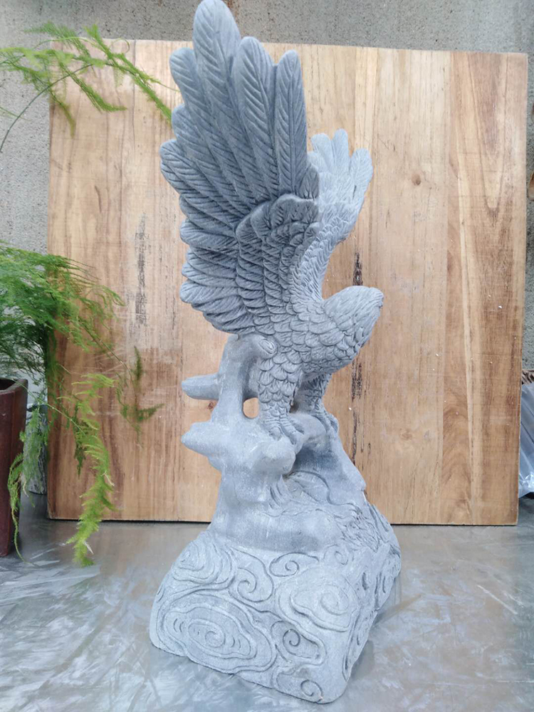天南兄弟青石石鹰石雕鹰户外石头雕刻雄鹰办公室家庭摆件老鹰鹰 高30