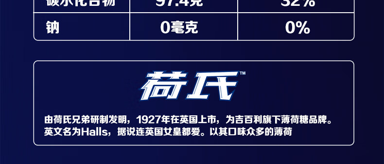 荷氏薄荷糖午夜风暴特强薄荷50粒袋装润喉糖休闲零食糖果清新口气