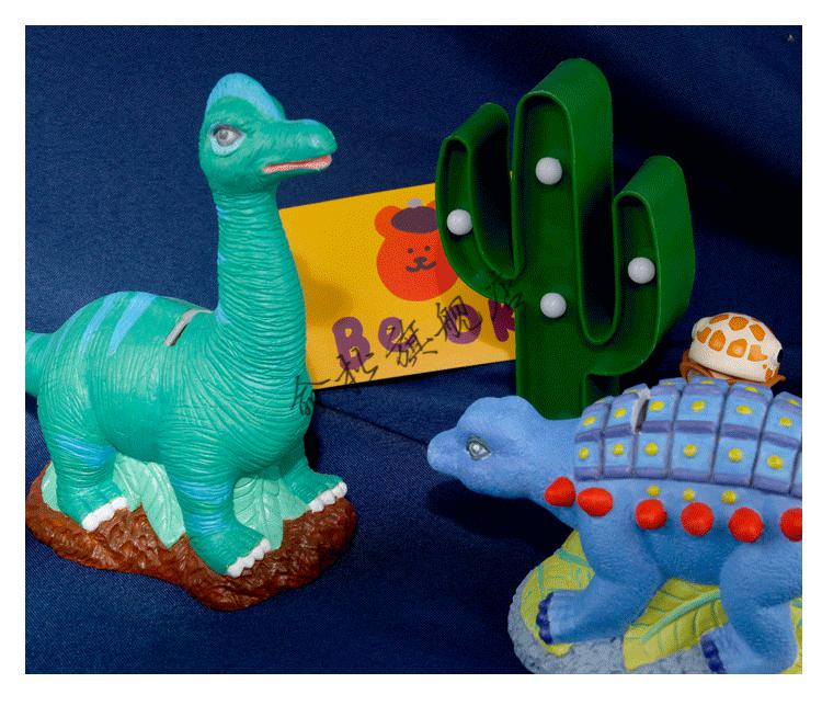 涂色石膏恐龙 儿童涂色玩具石膏娃娃 彩绘存钱罐白胚画diy手工涂鸦