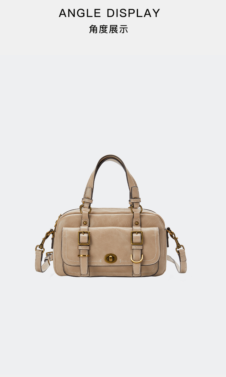 billieveromca机车包单肩斜挎腋下包大容量学生通勤复古女包黑色