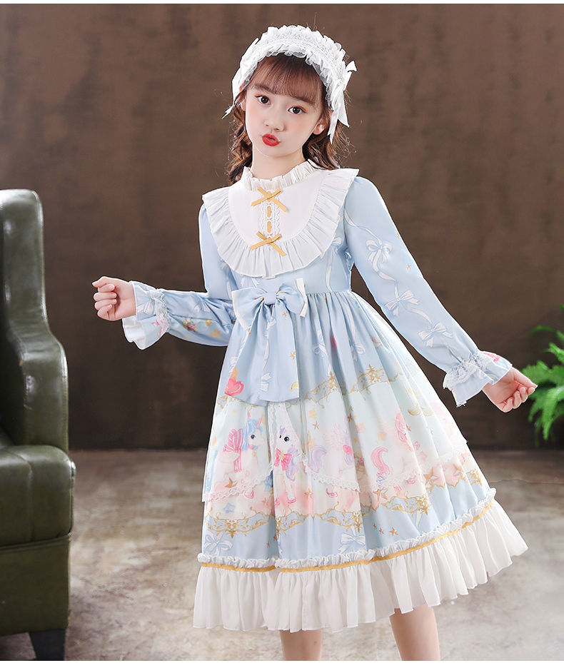 小黄鸭森活洛丽塔儿童公主裙长袖秋款连衣裙中大童9-12岁小女孩洋气lo