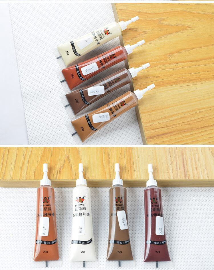 浅灰色实木家具门地板橱柜桌面墙壁修补膏补漆笔划痕填坑洞维修复蓝色