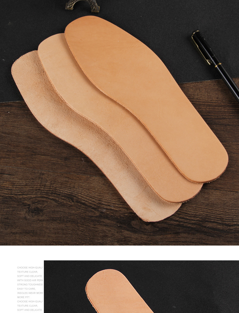 牛皮鞋垫男吸汗防臭鞋垫透气皮鞋鞋垫加厚头层鞋垫薄款牛皮有孔米白色