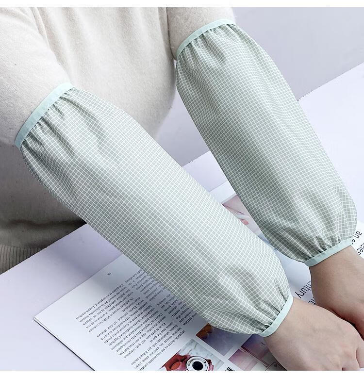 油污套袖成人工作上班耐脏手袖头上班防水袖套加大格子桔色1双不划算