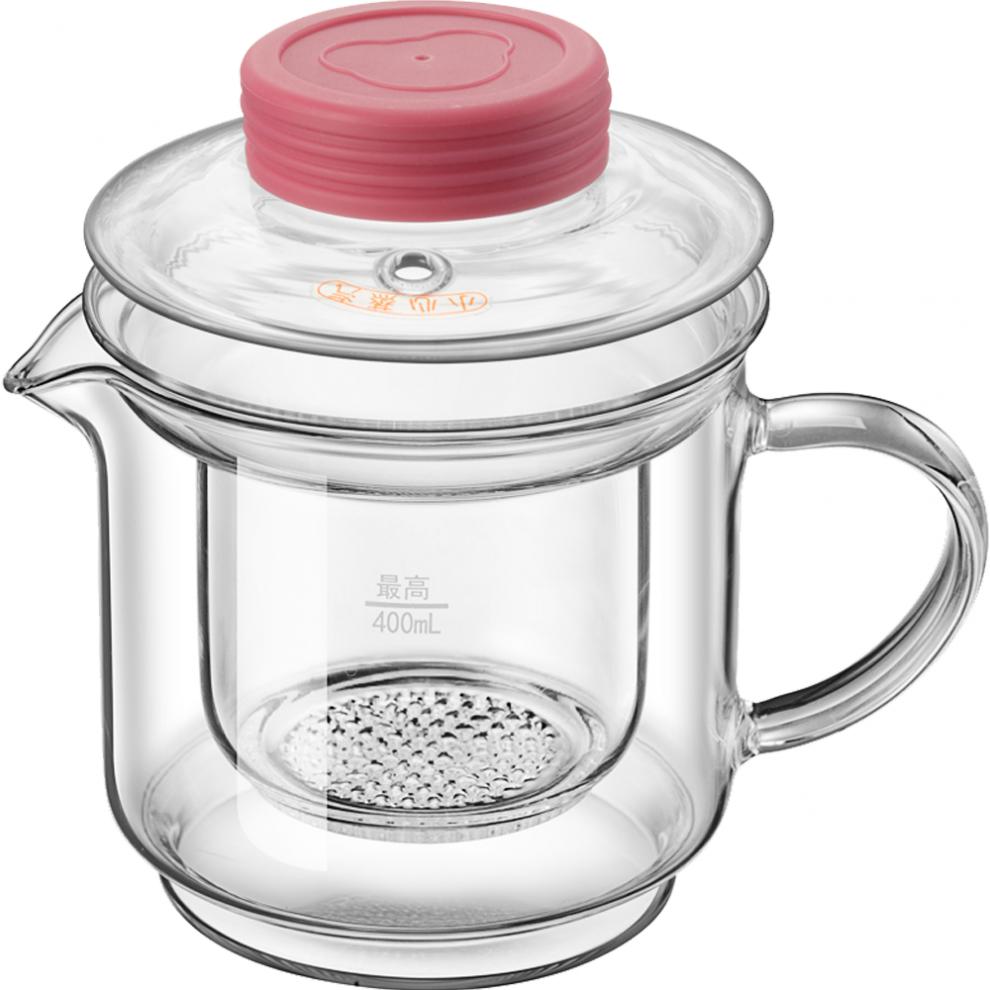 惠利得适用小熊养生壶配件茶壶玻璃炖盅盖子壶盖内胆玻璃壶体上盖红色