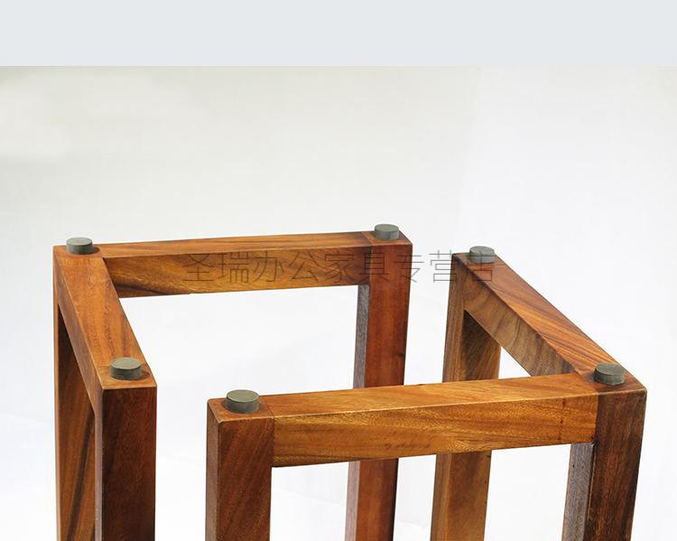 出写木v型支架实木大板茶茶桌腿原木茶几奥坎榆木木板腿乌金木v型支架