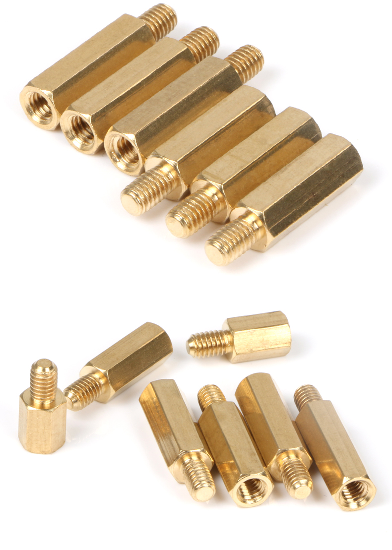 铜柱m3m4单头六角铜螺柱电脑机箱主板支撑柱电路板间隔离螺丝柱 m3*8