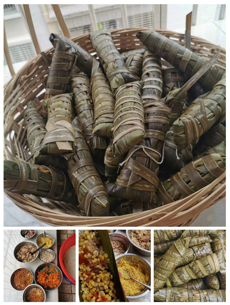 高州肉粽瑶柱虾米花生海味粽子蛋黄绿豆五花肉粽广东茂名长粽美食虾米