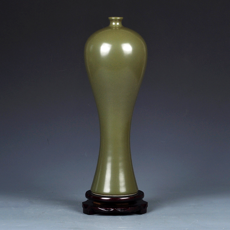 悦妍 景德镇陶瓷器 单色釉茶叶末花瓶梅瓶 中国风现代客厅家居摆件花