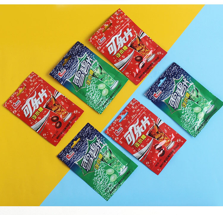 润尔乐气泡糖可乐片雪碧片果汽水可乐糖雪碧糖泡腾片儿童休闲零食混合