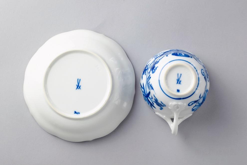 梅森瓷器杯子现货中古德国梅森瓷器meissen麦森迈森手绘蓝洋葱欧式