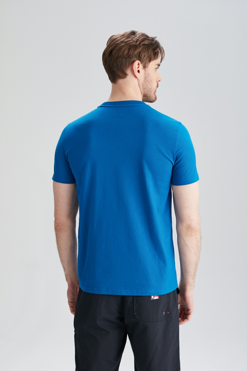 nautica诺帝卡男装夏季新款纯棉印花短袖圆领t恤男to121141h蓝色212