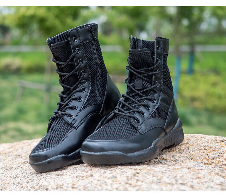 支持国产陆战队特战靴夏季男女安检鞋网眼透气户外高帮登山超轻作战