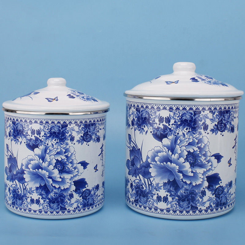 老式茶缸 大瓷缸杯子 搪瓷杯大号老式搪瓷大容量搪瓷水杯带盖茶缸子