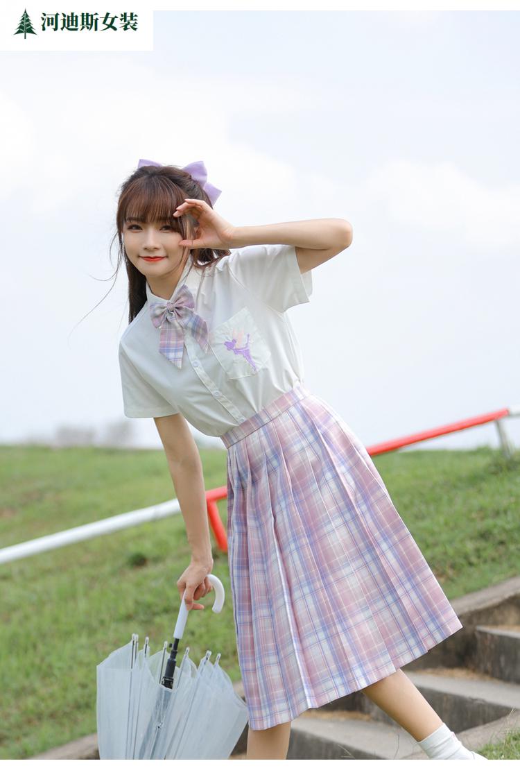 亚麻裙半身裙jk长裙jk制服正版日系中长裙学生过膝百折格裙套装女长款