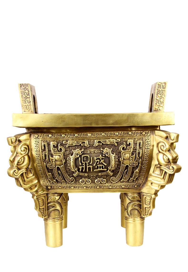 纯铜铜鼎摆件仿古大方鼎铜器盛鼎诚信鼎千秋鼎摆件鼎盛千秋 高17.