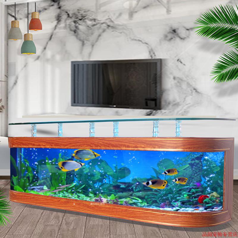 客厅背景墙电视柜生态鱼缸家用免换水族箱玻璃茶几金鱼缸15米2米3米