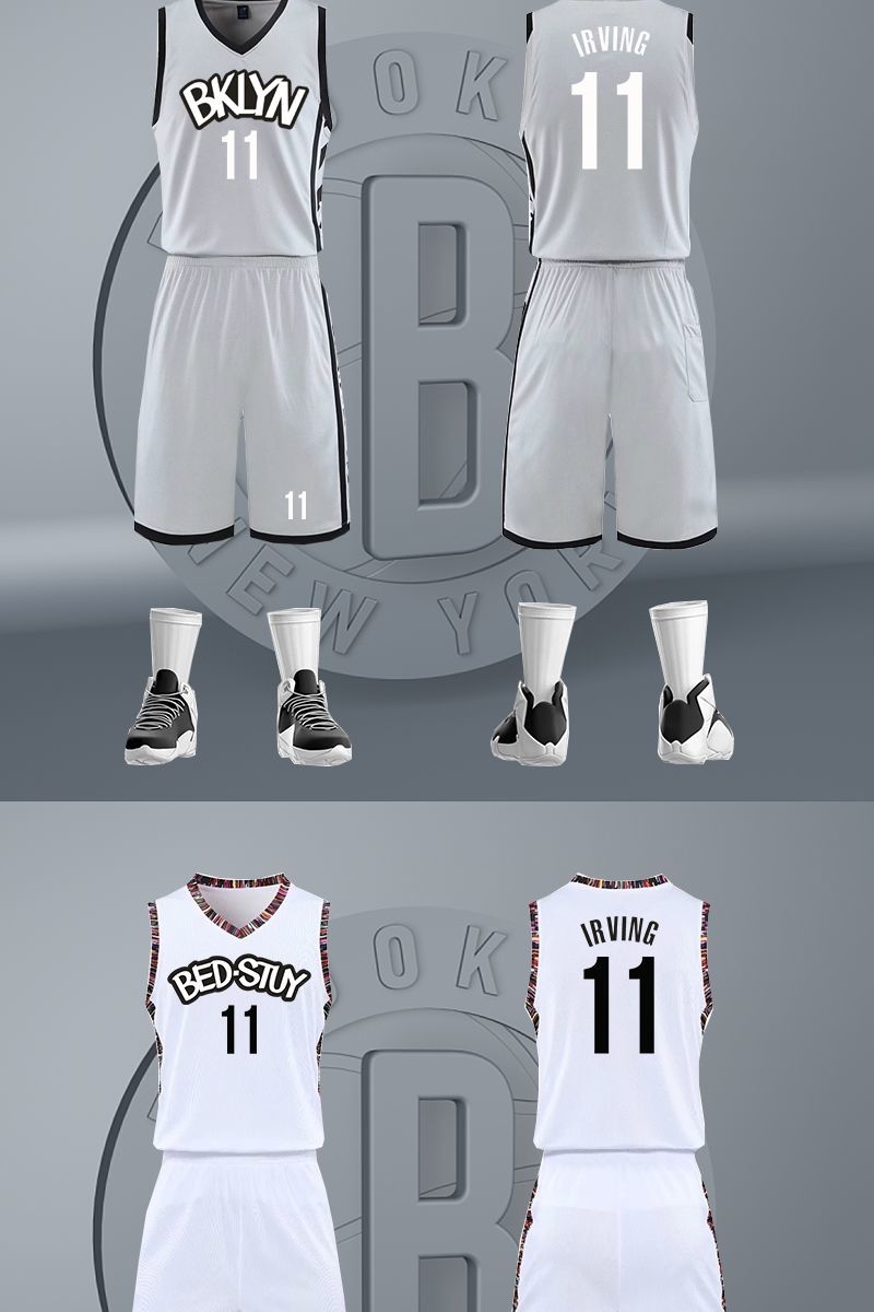 欧文同款回弹力球衣t恤欧文球衣篮网球服11号杜兰特7号篮球服套装男