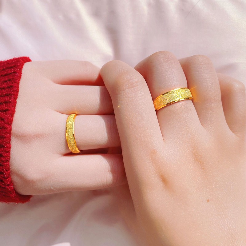 520情人节礼物老凤凰顺丰速运黄金戒指情侣男女款戒子一对999足金素圈