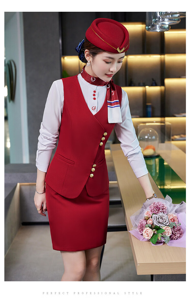 空姐制服职业套装女女式秋冬长袖套装气质时尚美容院酒店前台服务员