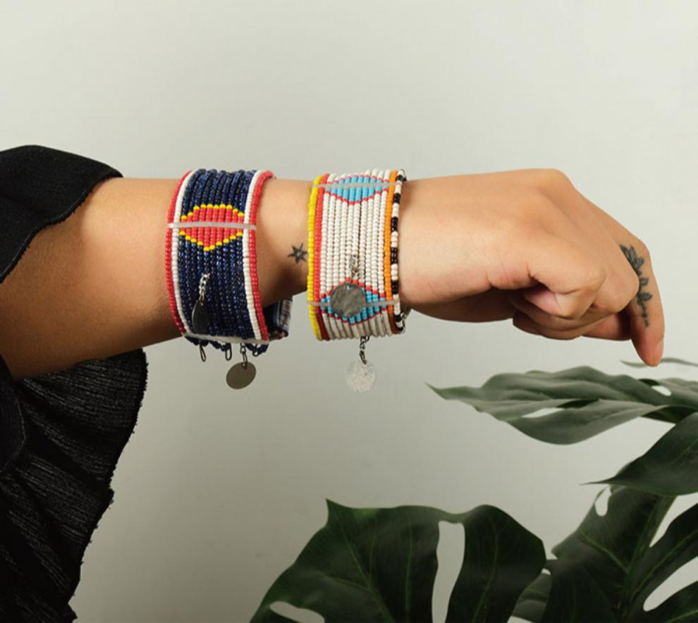 全意琳 马赛耳环部落风手工复古民族波西米亚首饰礼物非洲异域风 玫