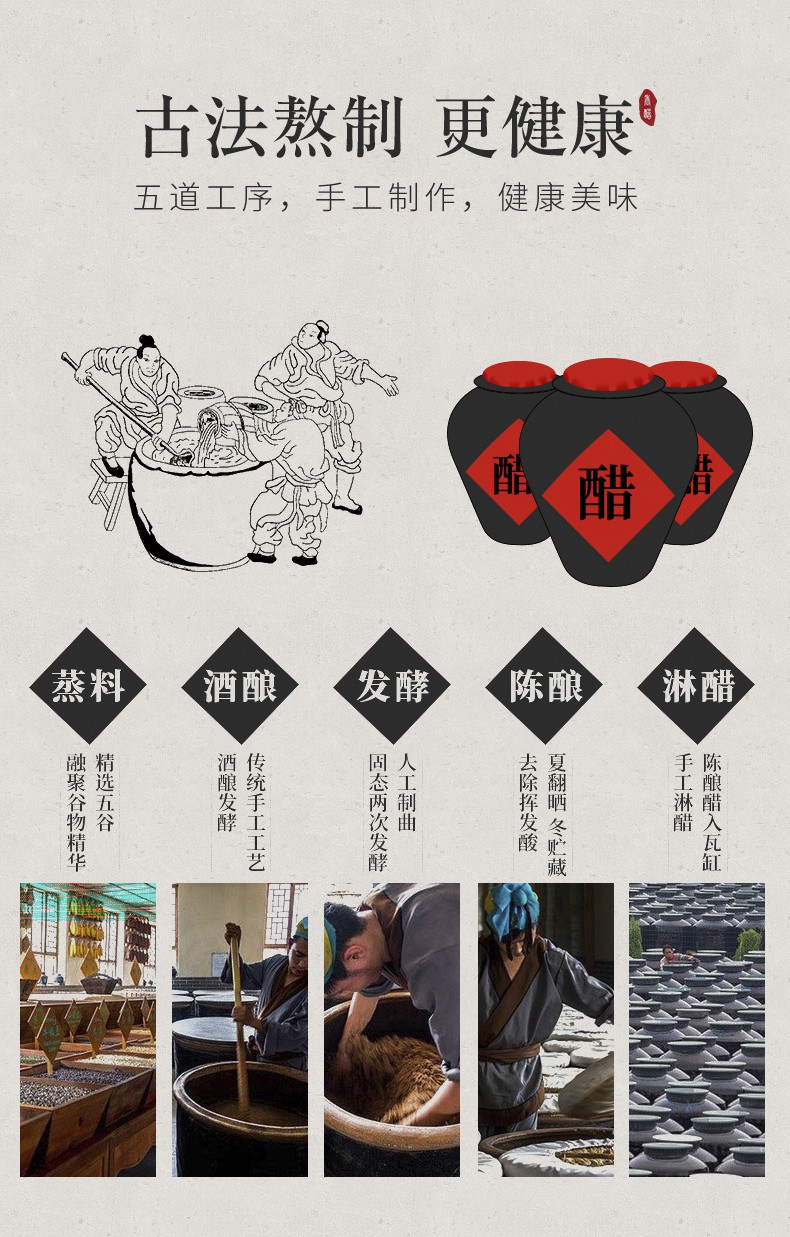 醋包镇江香醋商用泡黑豆蟹醋饺子醋泡姜香醋家用凉拌非山西老陈醋