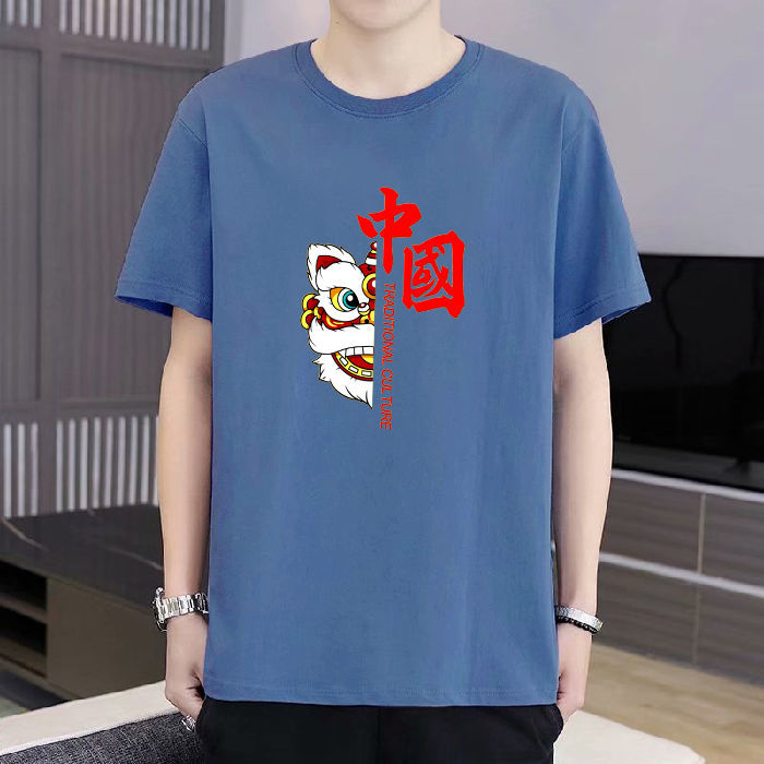 高品质国潮夏季男士短袖t恤宽松打底衫情侣装潮流t半袖体恤纯白无图案