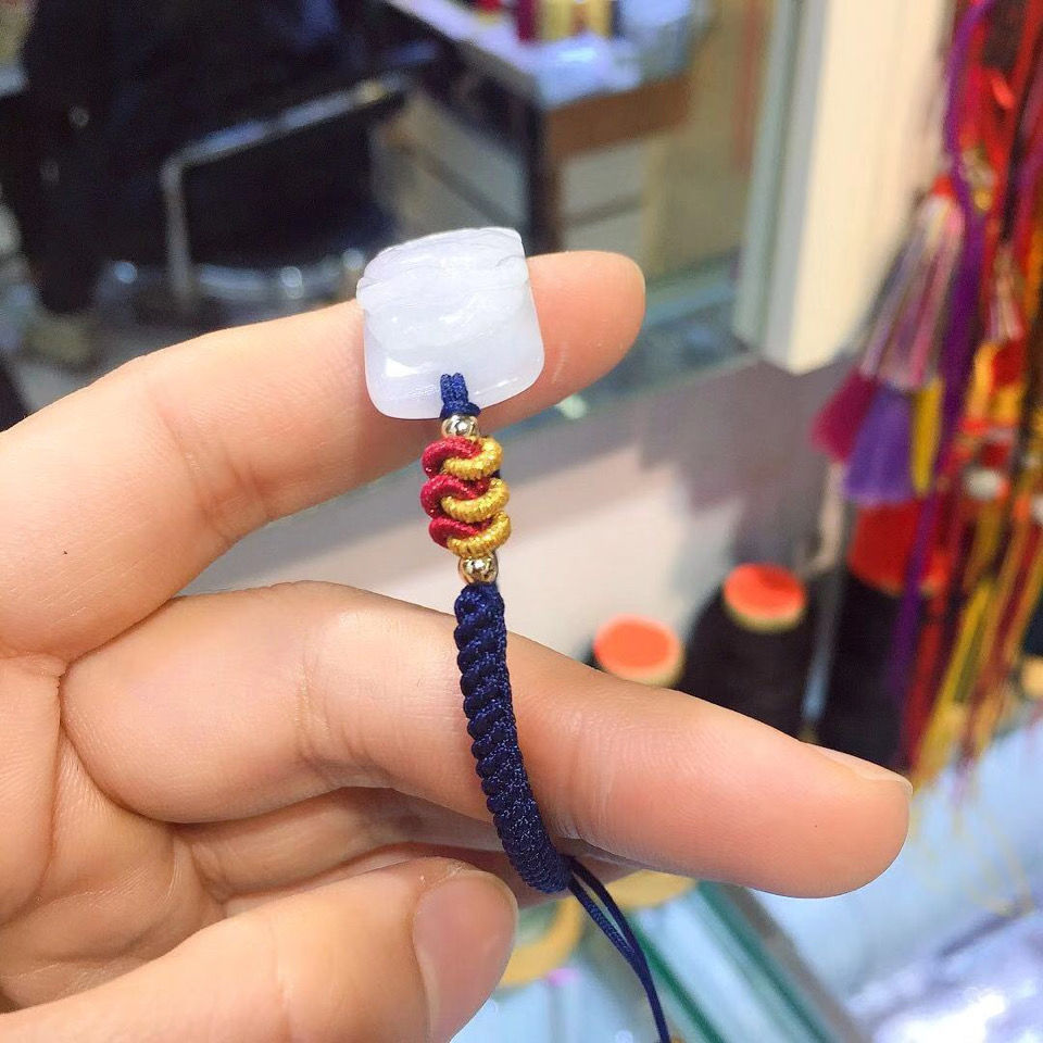 高瑞品质天然翡翠编织手牌平安扣手绳牡丹花玫瑰花可是编织手牌送亲朋