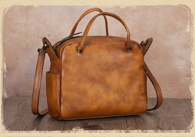 新款其乐复古包包女包迷你小包包斜挎包女小包单肩包牛皮新款时尚棕色