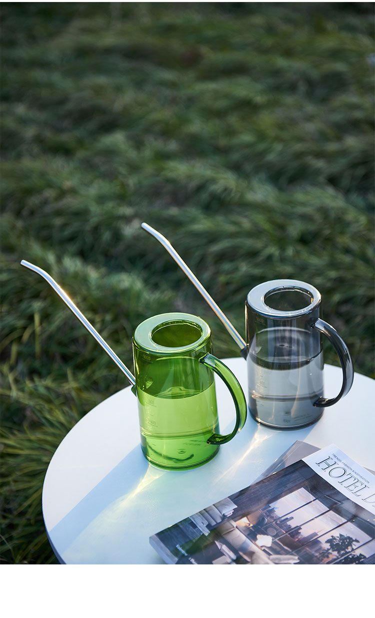 不锈钢长嘴浇水壶家用透明洒水壶园艺浇花盆栽神器工具大容量喷壶 1l