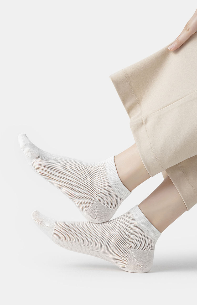 七匹狼商场同款精梳棉袜子女短袜夏季薄款船袜女士夏天网眼女袜防臭