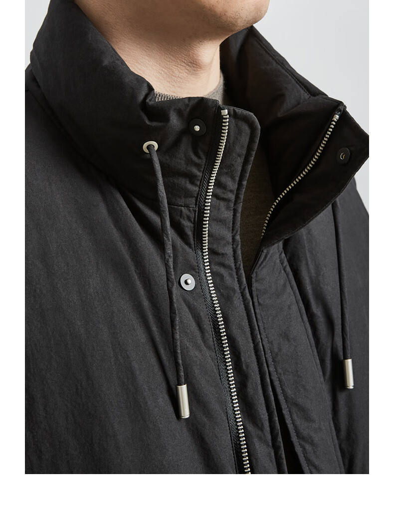 动感 北面男装2021冬季新款男士短款羽绒服立领工装风羽绒服男 米色