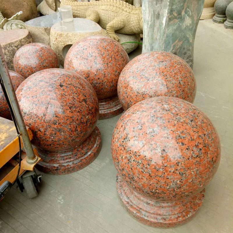 巴佳 石墩石雕门墩路障挡车石球石雕摆件石雕石球圆球门柱球围墙柱