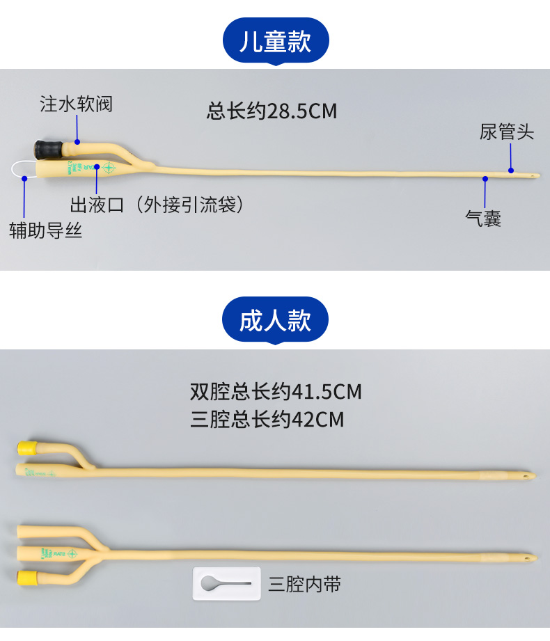 助鑫导尿管一次性使用无菌导尿管医院用双腔三腔乳胶儿童成人男女导