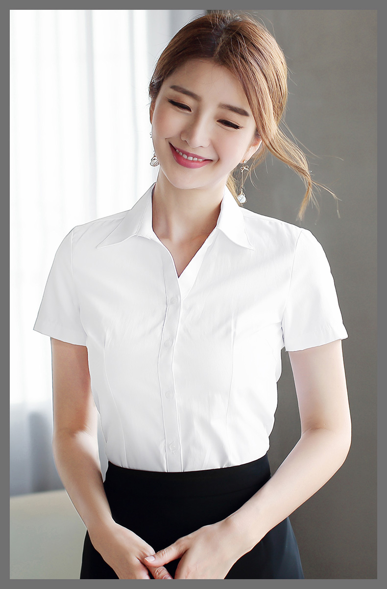 配西装的衬衫女生职业衬衣白女长袖春秋面试工作服正装工装条纹气质