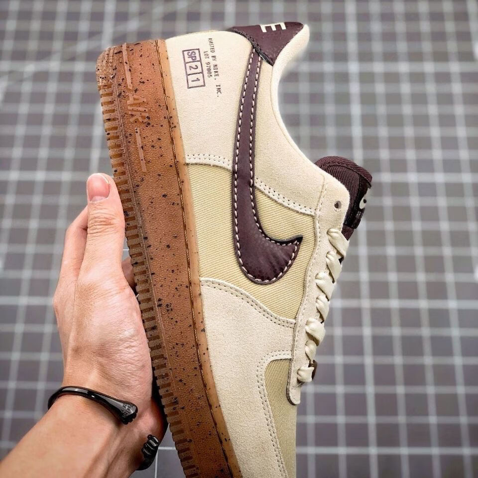 air force 1浅棕色咖啡空军一号男女休闲运动板鞋 咖啡色 38【图片