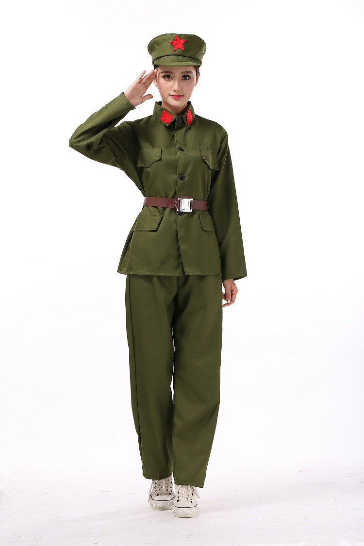 70年代服装军65式装70年代八路军老红军/80年代表演摄影服 绿色女款