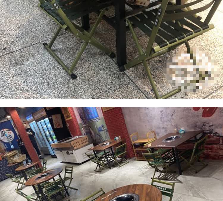 地摊火锅桌椅 地摊鱼火锅桌子商用贵州打边炉烙锅烧烤矮桌子市井羊肉