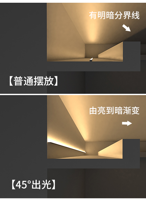 tcl窗帘盒灯带45度led线型灯带条洗墙铝合金灯槽吊顶氛围线性形灯