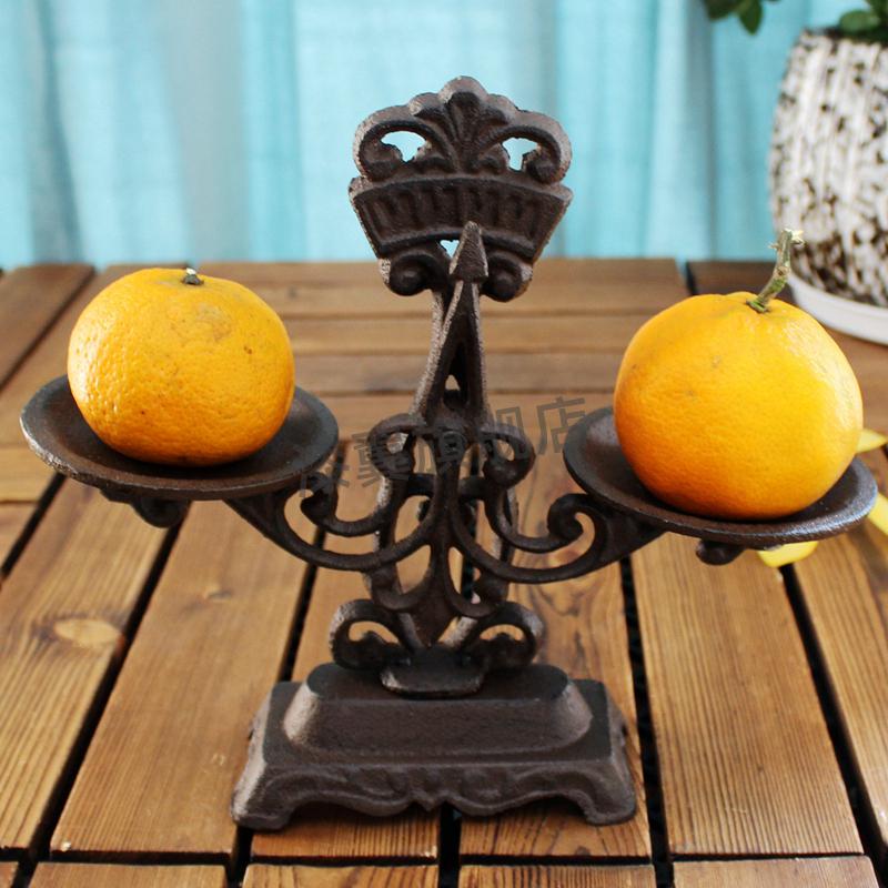天平摆件美式乡村个性创意复古厚重铸铁天平家居装饰礼品摆件烛台天平