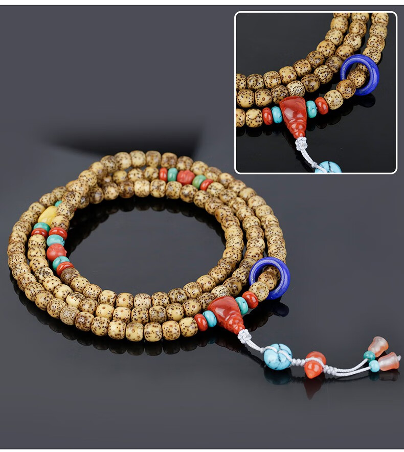 青鹊凰青金石跑环跑圈108佛珠文玩手串手持手把件星月金刚diy配饰珠