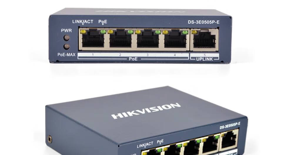 海康威视(hikvision)全千兆5口大功率poe网线供电交换机ds-3e0505p-e