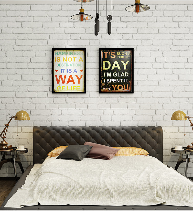 白砖3d立体仿真白色砖纹墙纸复古餐厅理发服装店文化砖头壁纸砖块米