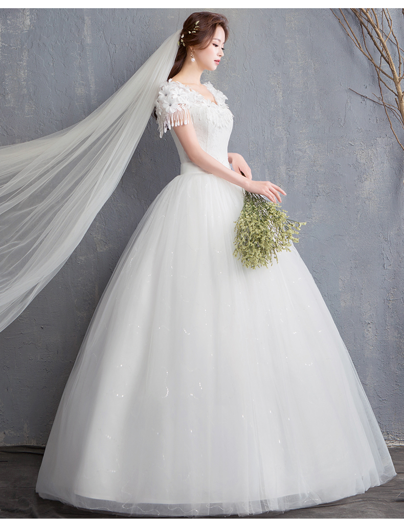 高档品牌拉夏贝尔la婚纱轻礼服新娘2022气质一字肩韩式显瘦简约公主