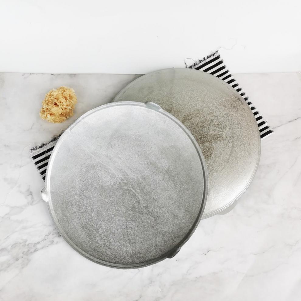 传统老式家用铝鏊子杂粮煎饼果子锅烙饼洛馍用鏊子手工铸造鏊子  工具