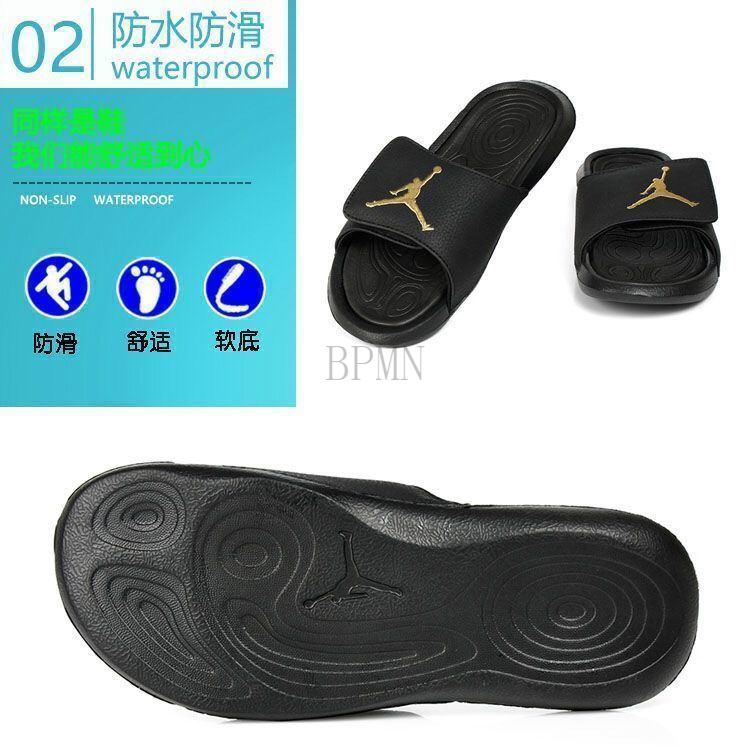 耐尅ajaj拖鞋乔六魔术贴凉拖鞋运动篮球一字拖鞋情侣款家居户外网红