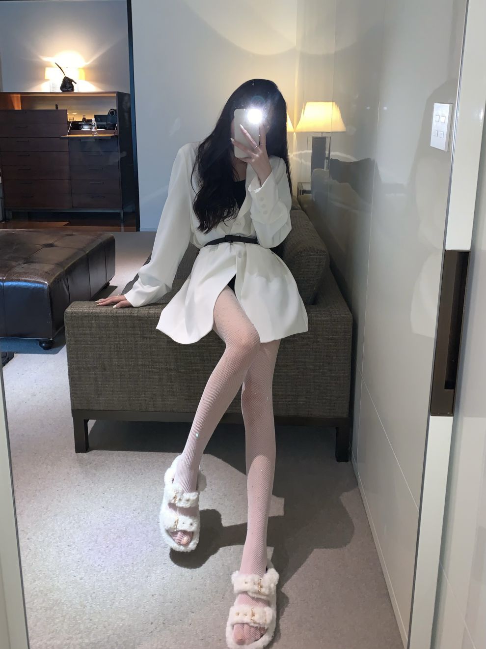 渔网袜女秋冬镂空黑色网袜潮白色蕾丝丝袜 烫钻肤色 其他尺寸