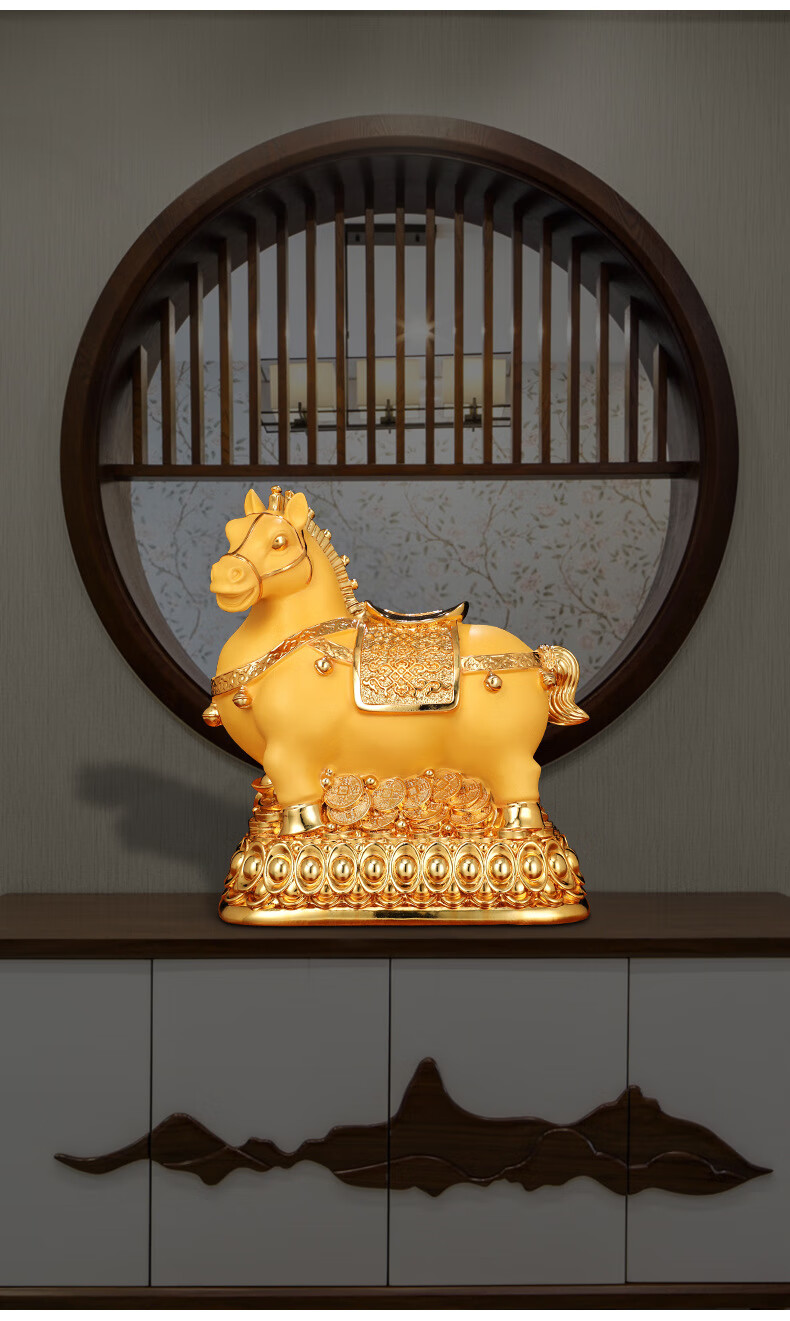 好运顺金马存钱罐摆件而且创意储蓄罐只进不出特大号树脂工艺品商务