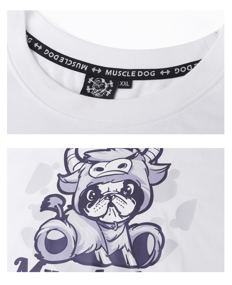 muscledog 肌肉狗 运动休闲短袖t恤男潮牌夏季新款印花宽松透气健身